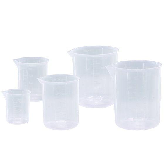 Lakeshore Trade Scientific Graduated Plastic Beaker Set, 50 100 250 500 1000 ml
