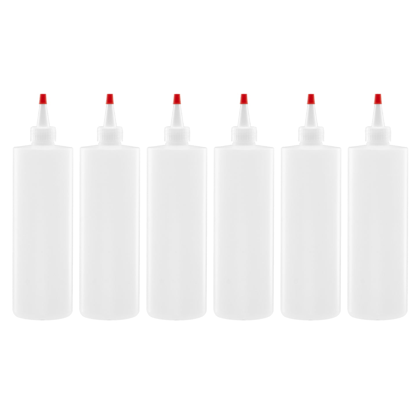 Lakeshore Trade 6 PK 16oz Clear Plastic Squeeze Bottle Condiment Dispenser Ketchup Mustard Mayo