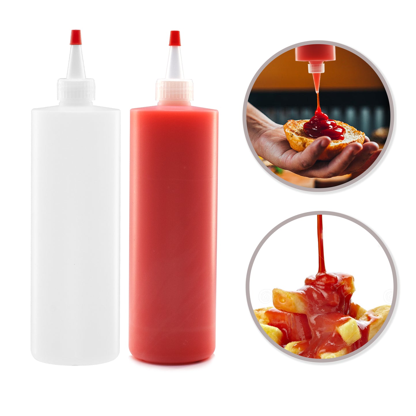 Lakeshore Trade 2 pack of 16oz (240mL) Plastic Bottles w/Yorker Dispensing Caps