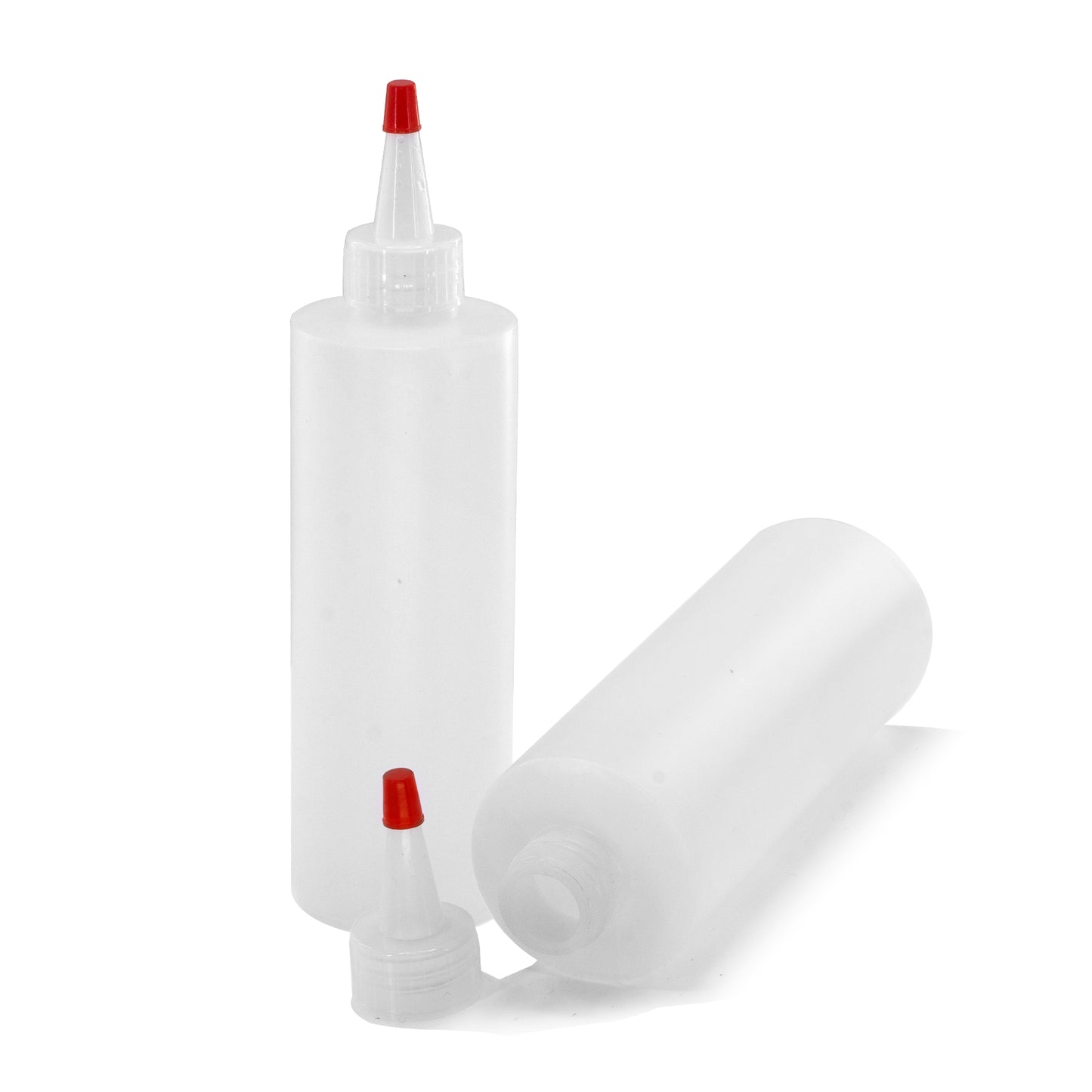 Lakeshore Trade 8oz Plastic Squeeze Bottles HDPE w/Yorker Tips (6-Pack) Empty Refillable Bottle