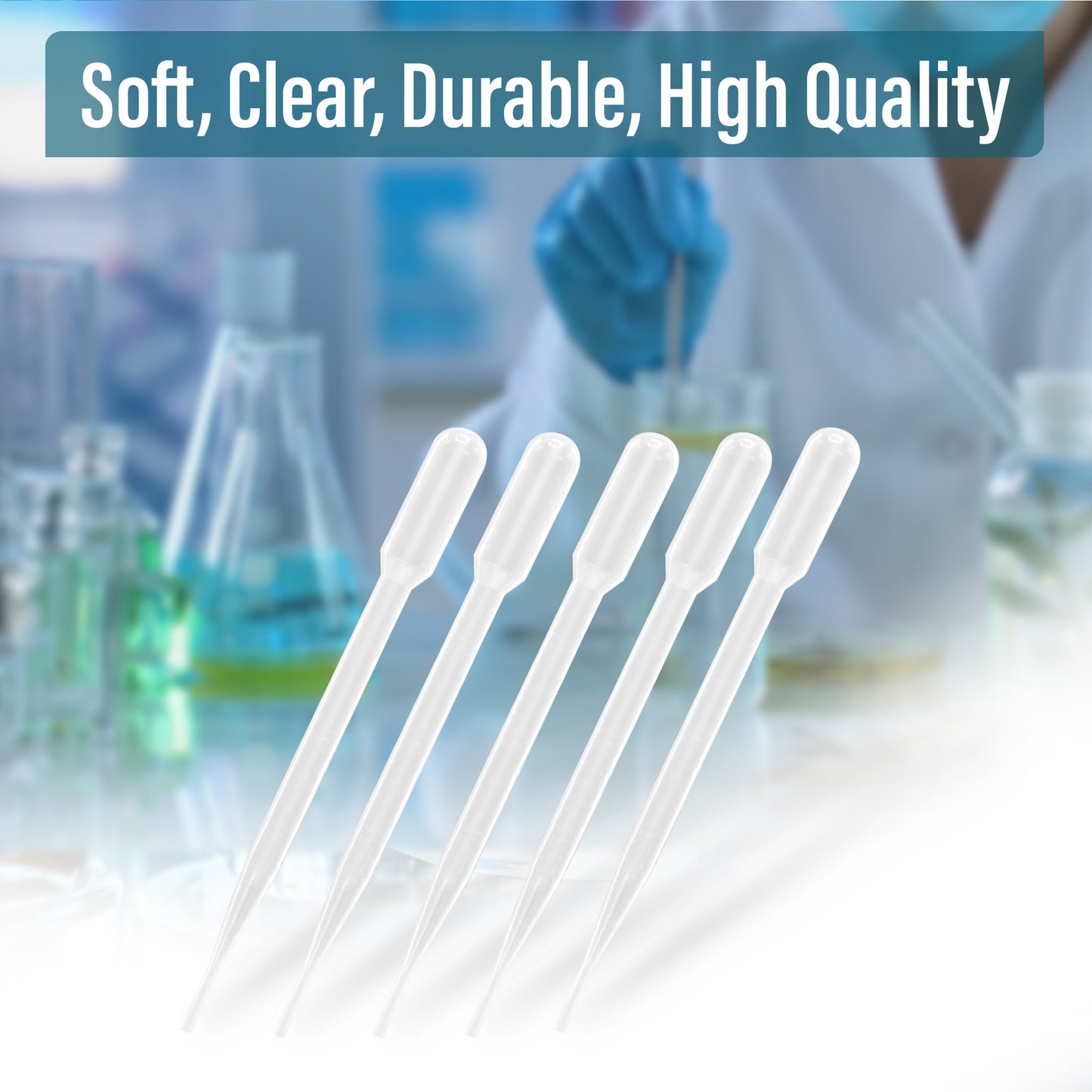 Lakeshore Trade 100-Piece 3ml Disposable Pipettes