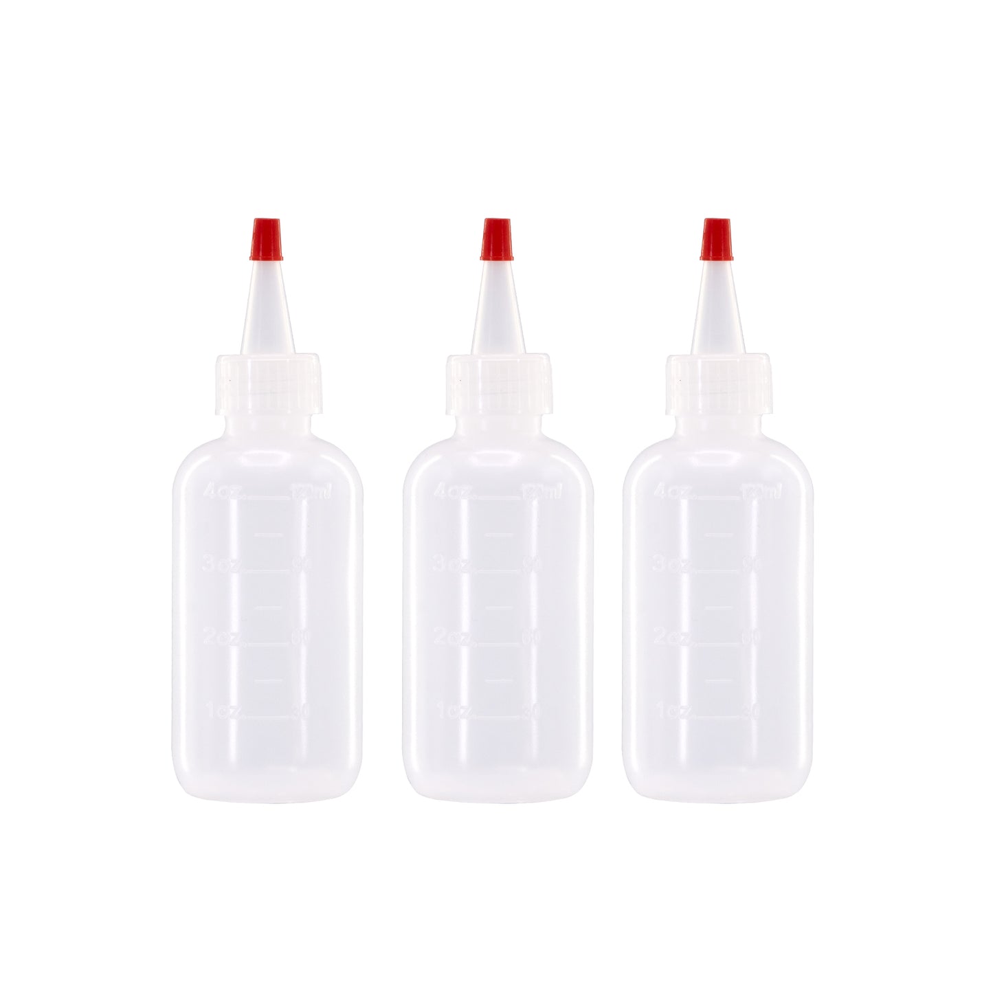 Lakeshore Trade 5 pack of 4oz (120mL) Plastic Boston Round Squeeze Bottles + Yorker Caps LDPE
