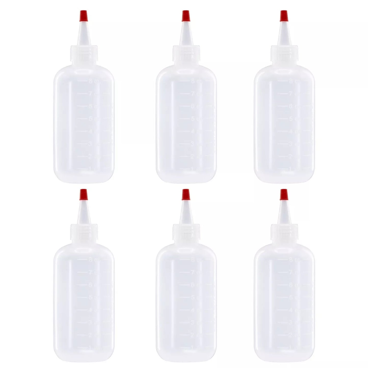 Lakeshore Trade 4 pack of 8oz (240mL) Plastic Boston Round Squeeze Bottles + Yorker Caps LDPE