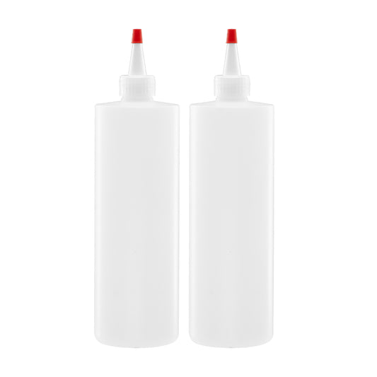 Lakeshore Trade 2 pack of 16oz (240mL) Plastic Bottles w/Yorker Dispensing Caps